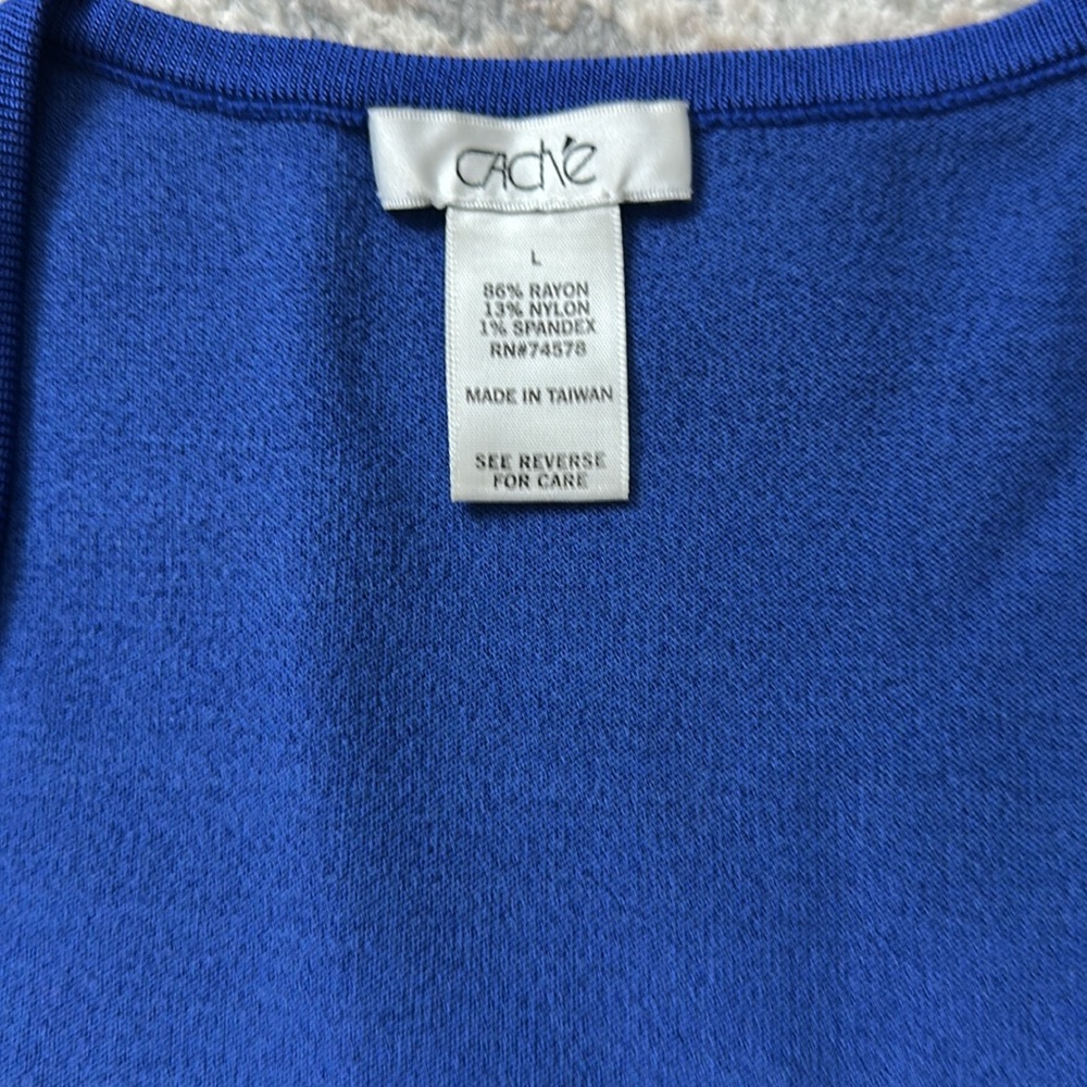 Cache Royal Blue Ribbed Sleeveless Top - Picture 3 of 7
